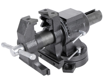Dílenský svěrák s otočným tělem a základnou, 125 mm - HT300155