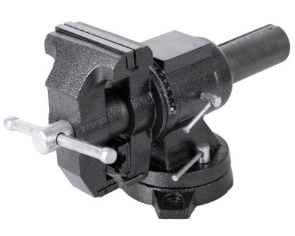 Dílenský svěrák s otočným tělem a základnou, 125 mm - HT300155