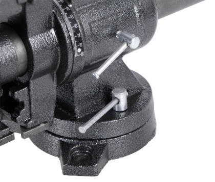 Dílenský svěrák s otočným tělem a základnou, 125 mm - HT300155