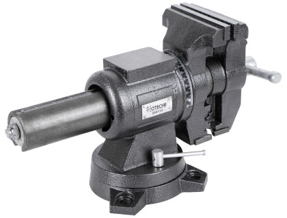 Dílenský svěrák s otočným tělem a základnou, 125 mm - HT300155