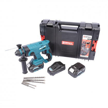 Aku kladivo SDS PLUS + 2 baterie 5.0 Ah + sada vrtáků + nabíječka 3.5 A + box