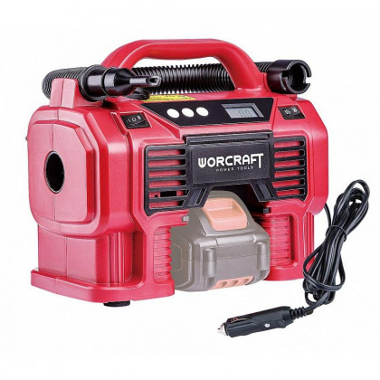 Aku kompresor Worcraft CAC-S20LiA, 20V, 160 Psi, 11 Bar, LED světlo, autozásuvka
