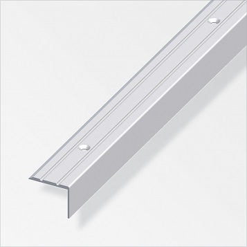 ALFER - Profil schodový vroubkovaný děrovaný hliník elox stříbro 1000x25x20mm