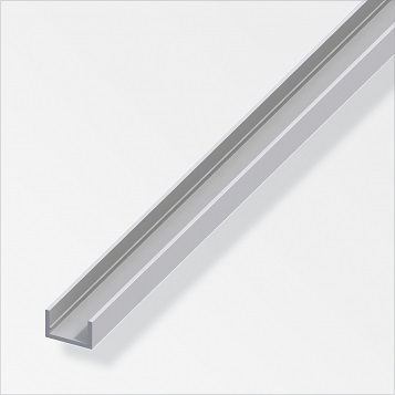 ALFER - U-profil hliník elox stříbro 2000x8,2x10,1x1,3mm