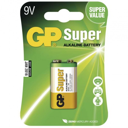 Alkalická baterie GP Super 6LP3146 (9V), blistr
