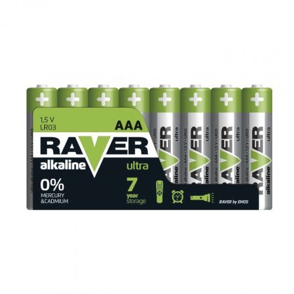 Alkalická baterie RAVER LR03 (AAA), fólie