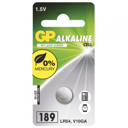 Alkalická knoflíková baterie GP LR54 (189F), blistr