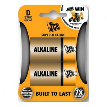 Alkalické baterie JCB LR20 / D, blistr 2 ks