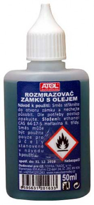 ATOL - Rozmrazovač zámků 50ml s olejem a s aplikátorem