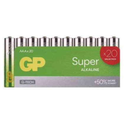 Baterie GP SUPER AAA LR03 20 ks, fólie