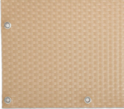 Béžová plastová ratanová stínící rohož "umělý ratan" s oky - délka 300 cm a výška 75 cm