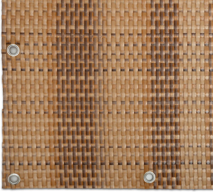 Béžovo-hnědá plastová ratanová stínící rohož "umělý ratan" s oky - délka 500 cm a výška 90 cm