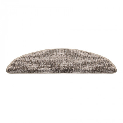 Béžovo-hnědý kobercový půlkruhový nášlap na schody Madrid - 17 x 56 cm