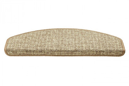 Béžový kobercový půlkruhový nášlap na schody Imola - délka 65 cm a šířka 25 cm