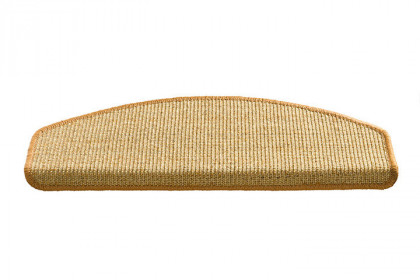 Béžový kobercový půlkruhový nášlap na schody Sisal - délka 65 cm a šířka 25 cm
