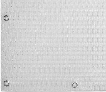 Bílá plastová ratanová stínící rohož "umělý ratan" s oky - délka 300 cm a výška 75 cm