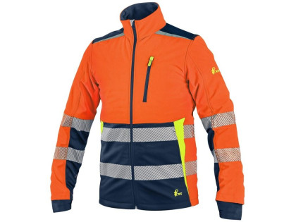 Bunda CXS BENSON, výstražná, softshell, pánská, oranžovo-modrá