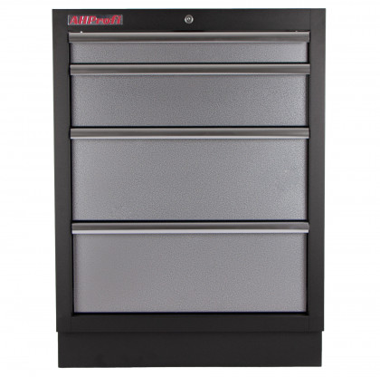 Celokovová dílenská skříňka PROFI se 4-mi šuplíky 680x458x910 mm - TGC1304