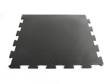 Černá gumová modulární koncová fitness deska Sport Tile - délka 61 cm, šířka 61 cm a výška 1 cm