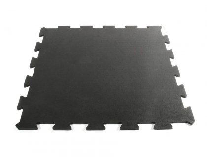 Černá gumová modulární průběžná fitness deska Sport Tile - délka 61 cm, šířka 61 cm a výška 1 cm