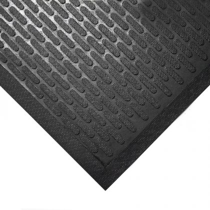 Černá gumová protiskluzová průmyslová rohož - 175 x 115 x 0,6 cm