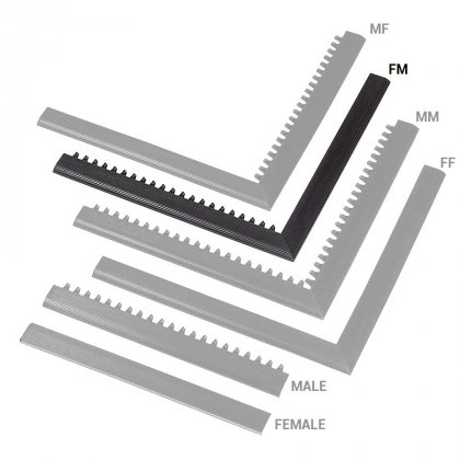 Černá náběhová hrana "samice" "samec" MF Safety Ramps D12/C1,2 Nitrile - 100 x 5 cm
