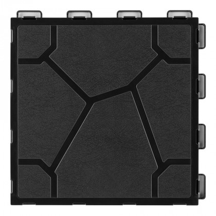 Černá plastová terasová dlažba FatraStep Stoneris - 30 x 30 x 1,3 cm