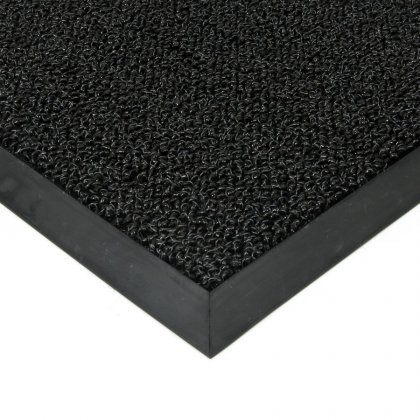 Černá plastová zátěžová vstupní čistící rohož Rita - 130 x 180 x 1 cm