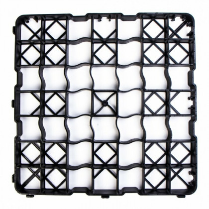 Černá plastová zátěžová zatravňovací dlažba N50 - 50 x 50 x 5 cm
