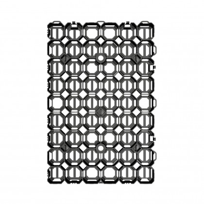 Černá plastová zatravňovací dlažba STELLA PADD - délka 57 cm, šířka 38 cm a výška 4 cm