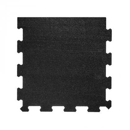 Černá pryžová modulární fitness deska (okraj) SF1050, FLOMA - délka 47,8 cm, šířka 47,8 cm a výška 0,8 cm