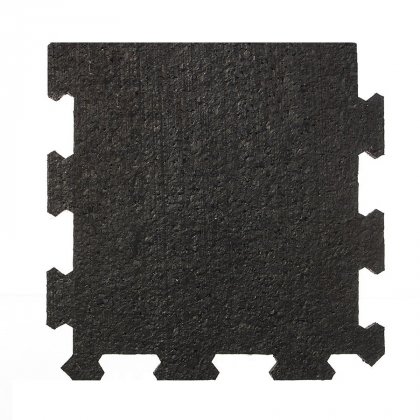 Černá pryžová modulární fitness deska (okraj) SF1050, FLOMA - délka 95,6 cm, šířka 95,6 cm a výška 0,8 cm