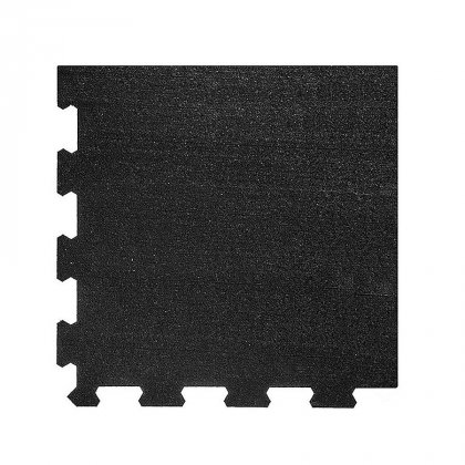 Černá pryžová modulární fitness deska (roh) SF1050, FLOMA - délka 47,8 cm, šířka 47,8 cm a výška 0,8 cm
