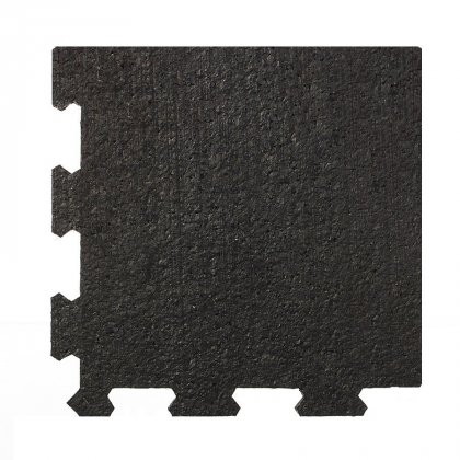 Černá pryžová modulární fitness deska (roh) SF1050, FLOMA - délka 95,6 cm, šířka 95,6 cm a výška 1,6 cm