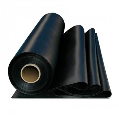 Černá pryžová SBR deska FLOMA - délka 10 m, šířka 100 cm a výška 0,2 cm