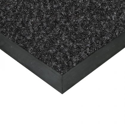 Černá textilní vstupní vnitřní čistící rohož Valeria - 90 x 130 x 0,9 cm