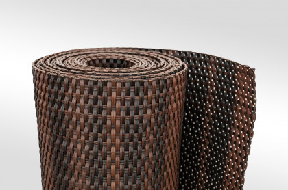 Černo-hnědá plastová ratanová stínící rohož "umělý ratan" - délka 500 cm a výška 75 cm