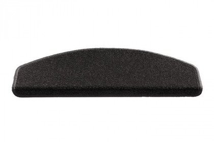 Černý kobercový půlkruhový nášlap na schody Palermo - délka 56 cm a šířka 17 cm