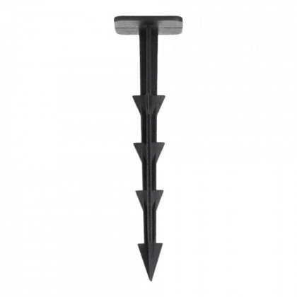 Černý plastový kotvící hřeb Agro - 12 cm
