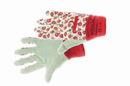 CERVA - FRESH FRUIT rukavice bavlněná s PVC terčíky červená -…