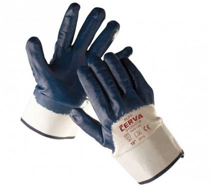 CERVA - RUFF rukavice z bavlněného úpletu nitrilovou dlaní a…