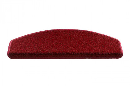 Červený kobercový půlkruhový nášlap na schody Palermo - délka 65 cm a šířka 25 cm