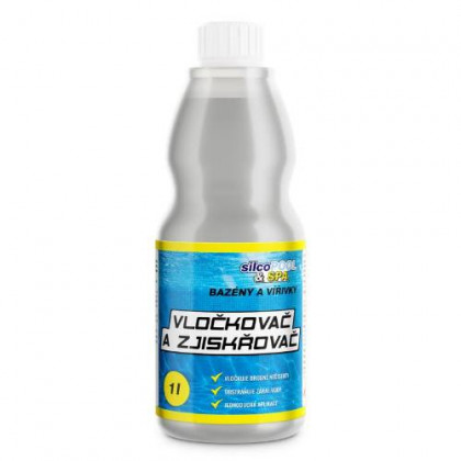 Chemie bazénová, Vločkovač a zjiskřovač, 1 l, SILCO