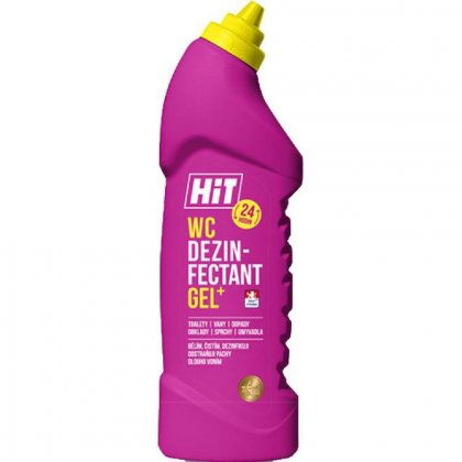 Čisticí prostředek s mycím, dezinfekčním a bělicím účinkem WC dezinfectant gel Hit, 750g