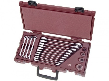 COMPLETO - souprava klíčů CLICKRAFT COMBINATION + DOUBLE RATCHET 15ks - kufr