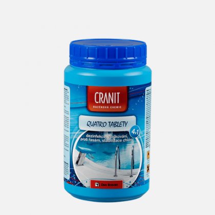 Den Braven - Cranit Quatro tablety - dezinfekce, proti řasám, vločkování, stabilizace, dóza, 1 kg