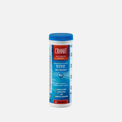 Den Braven - Cranit Tester pro bazény 4 v 1, tuba, 10 ks testovacích proužků