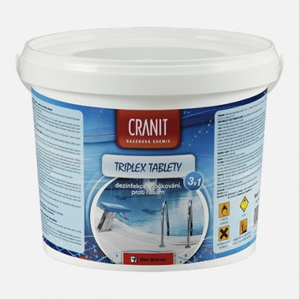 Den Braven - Cranit Triplex tablety - dezinfekce, proti řasám, vločkování, kbelík, 2,4 kg
