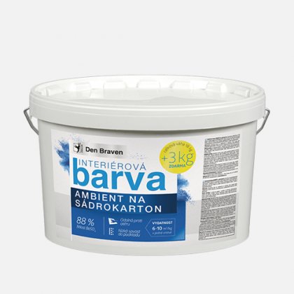 Den Braven - Interiérová barva AMBIENT na sádrokartony, kbelík 15 kg + 3 kg ZDARMA, bílá