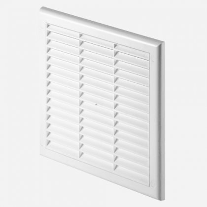 Den Braven - Mřížka větrací s rámem a síťovinou, 150 mm x 150 mm, plastová, bílá